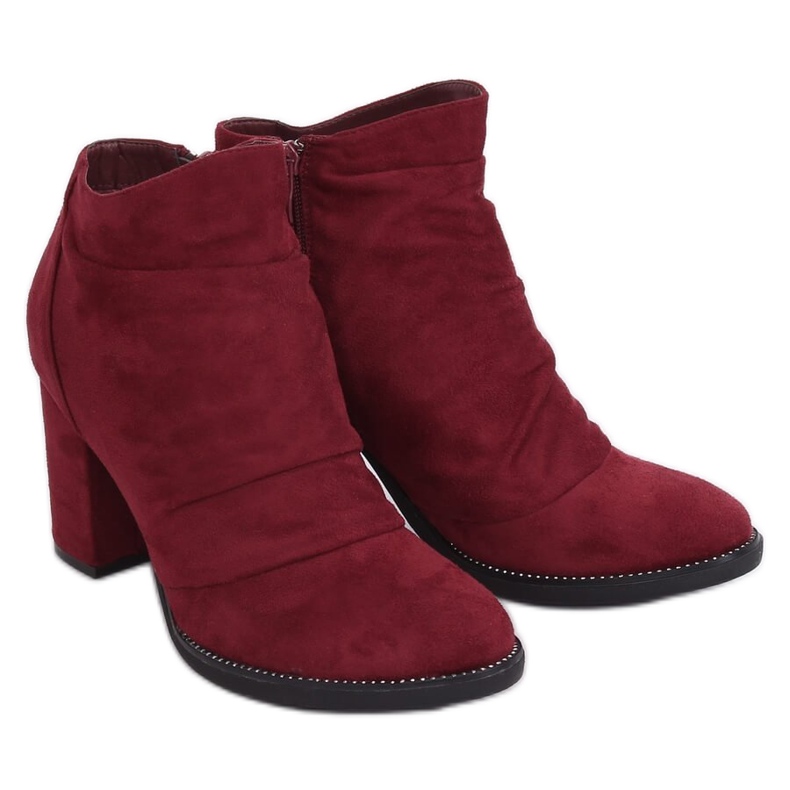Maroon FA177 Vin à talons hauts rouge