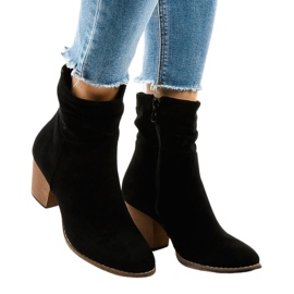 Santiags en daim noir E2250