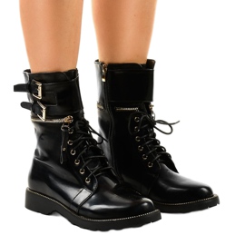 Bottes militaires noires avec une fermeture éclair ZH35 le noir Bottes militaires noires avec une fermeture éclair ZH35 le noir