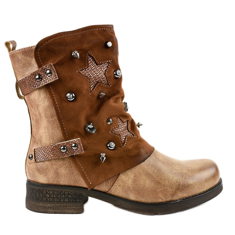 Bottines plates étoile marron 8085 brun