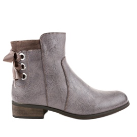 Bottines plates kaki avec fourrure 1184-PA multicolore vert