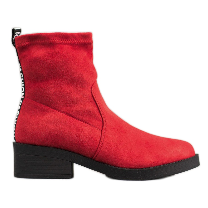 SHELOVET Bottes à enfiler à la mode rouge