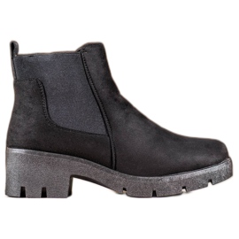 SHELOVET Bottines Chelsea noires sur la plateforme