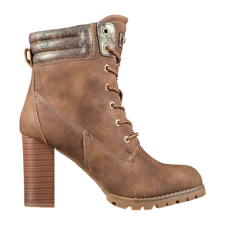 SDS Bottines à lacets sur un poteau brun