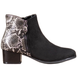 Kylie Bottines noires à imprimé serpent