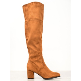 Clowse Bottes hautes en daim brun