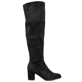 Clowse Bottes hautes en daim noir