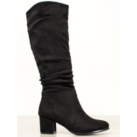 Wilady Bottes en daim classiques noir