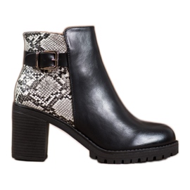 Seastar Bottes plateforme à imprimé serpent noir