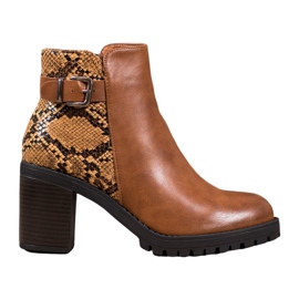 Seastar Bottes plateforme à imprimé serpent brun multicolore