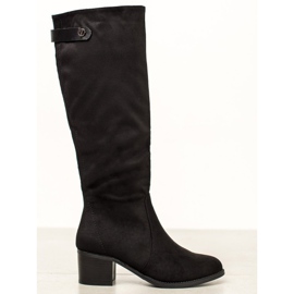 SHELOVET Bottes avec ceinture décorative noir