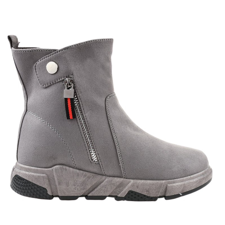 Bottes de neige isolées en daim gris KFS-506