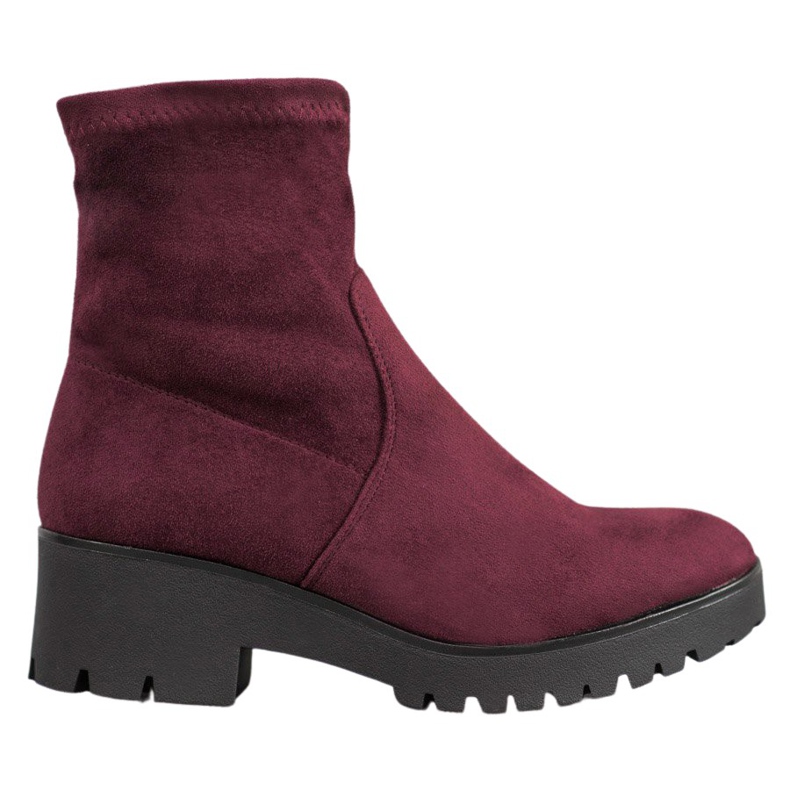 SHELOVET Bottines bordeaux sur la plateforme rouge