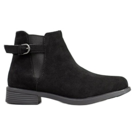 Ideal Shoes Bottines en daim le noir