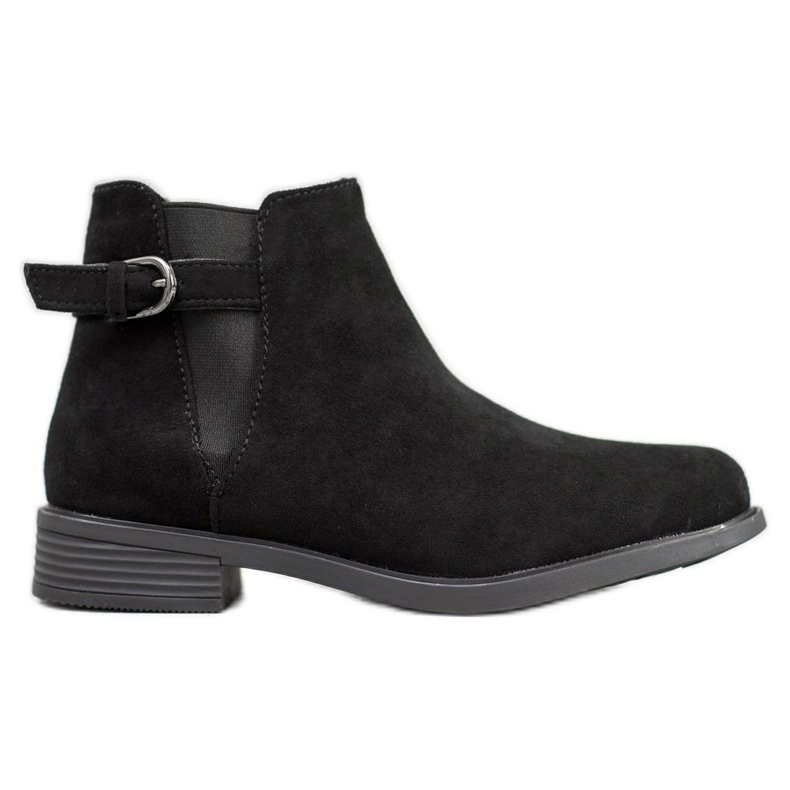Ideal Shoes Bottines en daim le noir