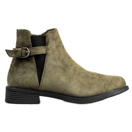 Ideal Shoes Bottines en daim vert