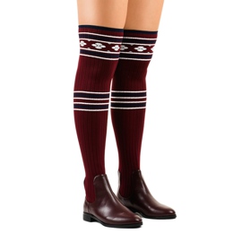Cuissardes chaussette bordeaux 29-7 rouge Cuissardes chaussette bordeaux 29-7 rouge