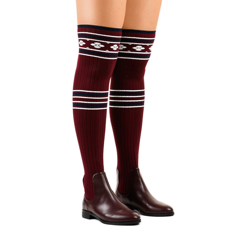 Cuissardes chaussette bordeaux 29-7 rouge Cuissardes chaussette bordeaux 29-7 rouge