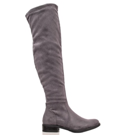 Super Mode Bottes en daim gris