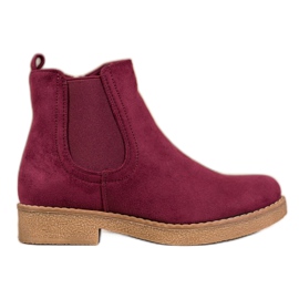 SHELOVET Bottes bordeaux rouge