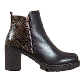 Seastar Bottes plateforme à imprimé serpent le noir