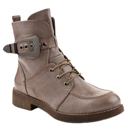 Boots kaki et bottines à fermoirs 404