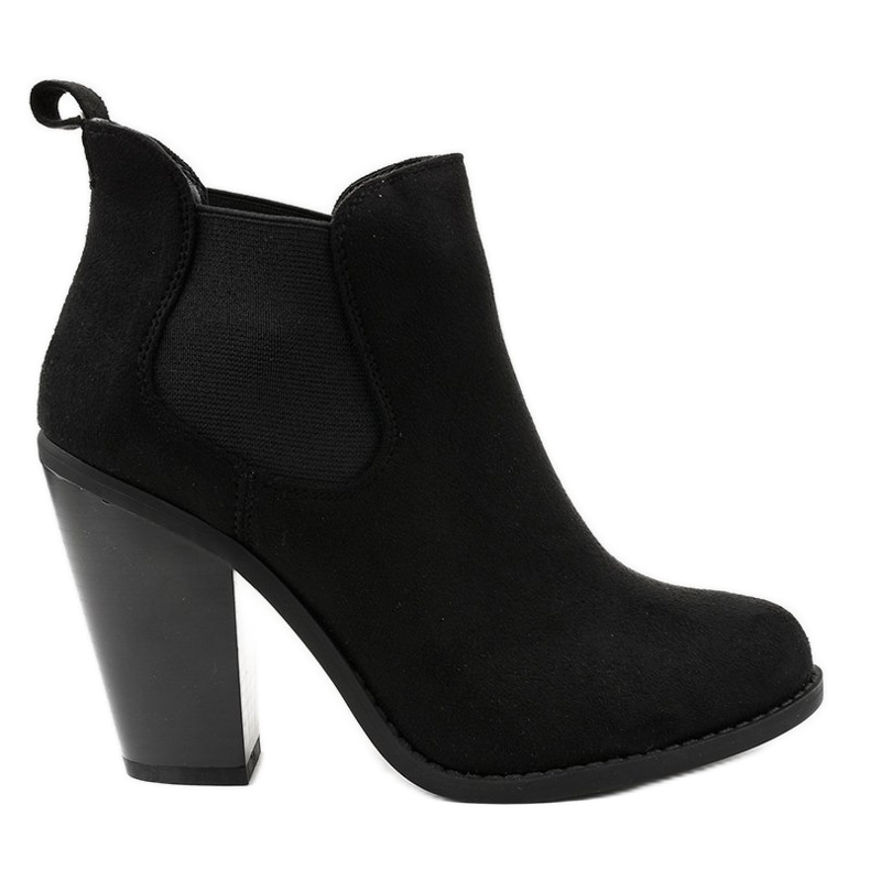 Bottines en daim noir sur le poteau H305 le noir