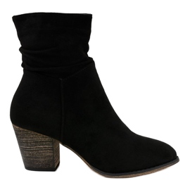 Bottines en daim noir sur le poteau LY69 le noir