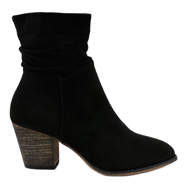 Bottines en daim noir sur le poteau LY69 le noir