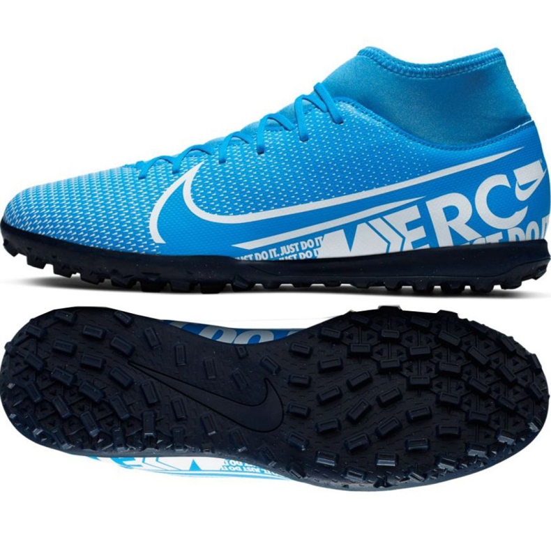 Nike Mercurial Superfly 7 Club M Tf AT7980 414 chaussures de football multicolore bleu