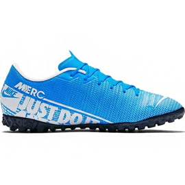 Nike Mercurial Vapor 13 Academy M Tf AT7996 414 chaussures de football multicolore bleu