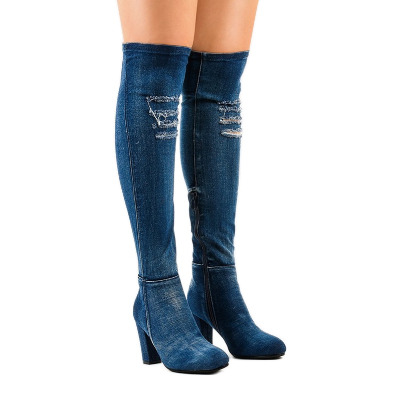 Bottes en jean vieilli HX15135-96 bleu marin Bottes en jean vieilli HX15135-96 bleu marin