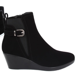 Noir Bottines compensées noires 6778-2 Noir le noir
