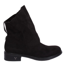 Bottines noires à tige volantée noir 6672 Noir