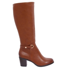 Bottines à talons classiques camel BM-9090 Camel brun