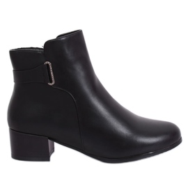 Bottines noires à talons bas CK63-2 Noir