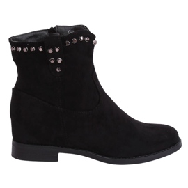 Bottes noires sur un coin caché G-7606 Noir le noir