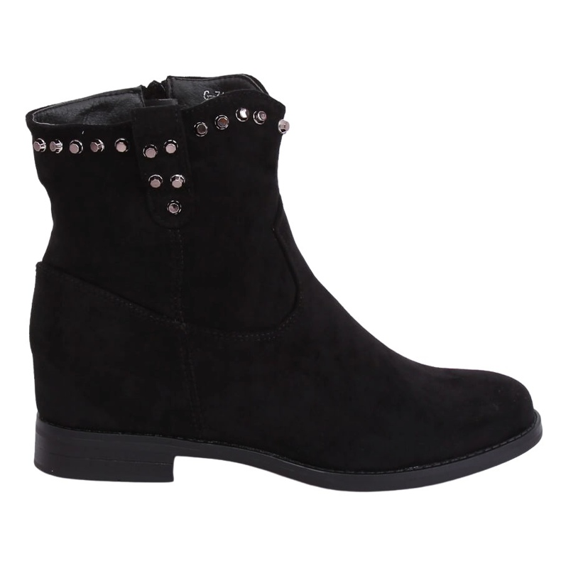 Bottes noires sur un coin caché G-7606 Noir le noir