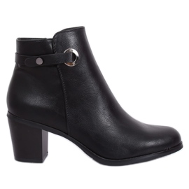 Bottines noires à talons BM-9088 Noir