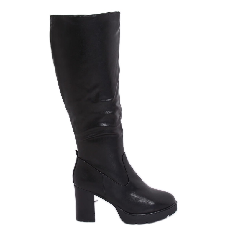 Bottines à talons isolées noires Q600-04 Noir le noir