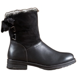 SHELOVET Bottes Chaudes Avec Fourrure le noir