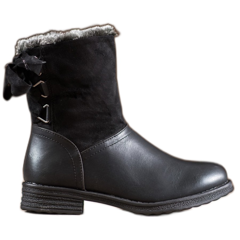 SHELOVET Bottes Chaudes Avec Fourrure le noir