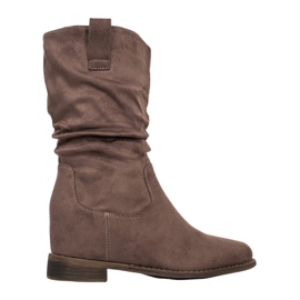 Super Mode Bottes de cowboy classiques kaki vert