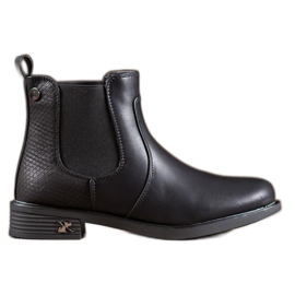 SHELOVET Bottines Chelsea en cuir écologique noir
