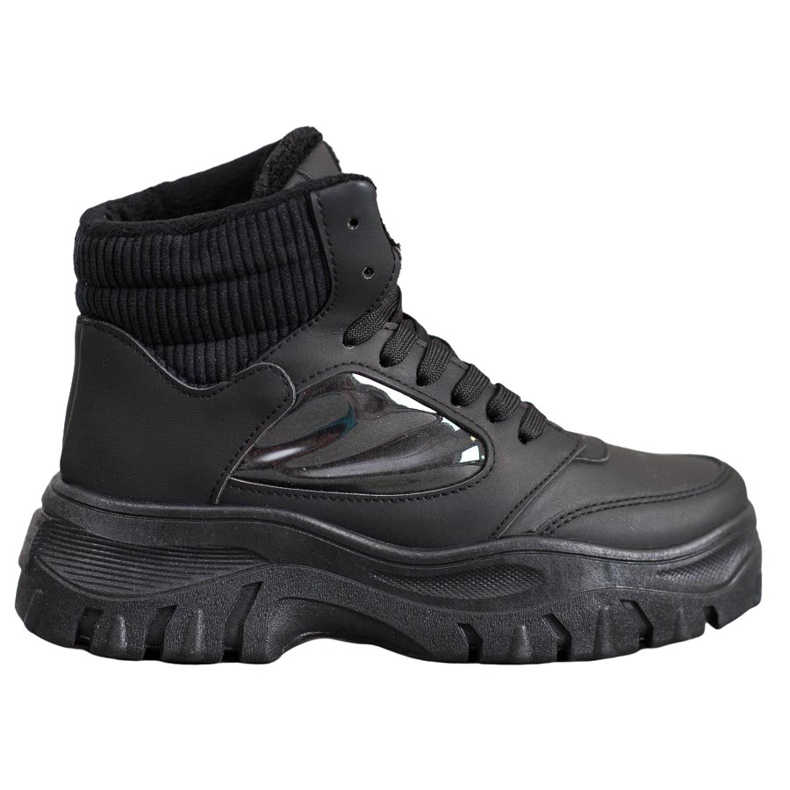 SHELOVET Bottes à lacets à la mode le noir