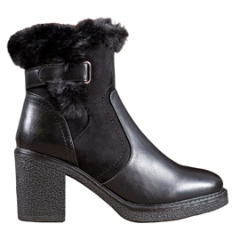 SHELOVET Bottes Avec Fourrure le noir