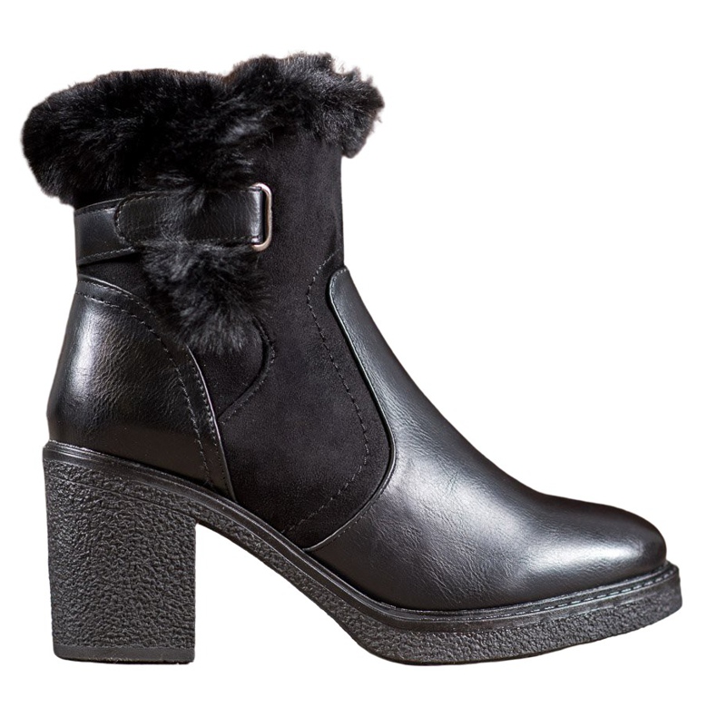 SHELOVET Bottes Avec Fourrure le noir