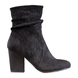 SHELOVET Bottes hautes en daim le noir