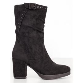 SHELOVET Bottes hautes avec boucle le noir