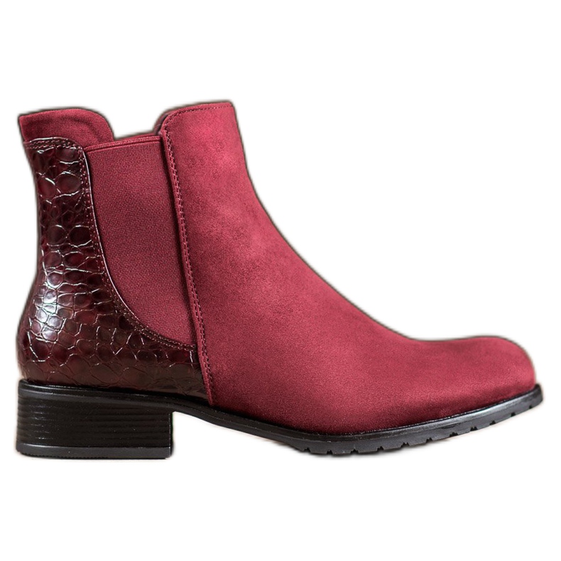 Erynn Bottines Jodhpur Maroon Imprimé Serpent rouge Erynn Bottines Jodhpur Maroon Imprimé Serpent rouge